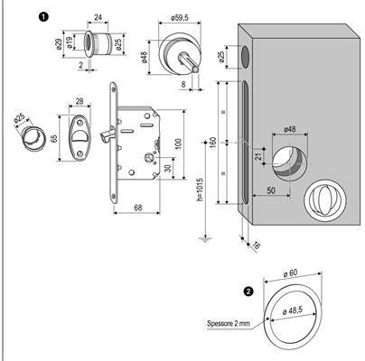 KIT A SCIVOLA TRE F.16 BORCHIA TONDA OTTONE VERNICIATO   (1)
