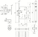 SERRATURA SCIVOLA TRE F.16 E.50 CHIAVE CROMATO OPACO    (10)