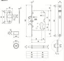 SERRATURA SCIVOLA TRE F.16 E.50 FORO CIL. OTTONE VERNIC.(10)