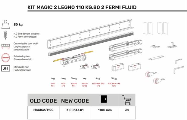 KIT MAGIC2 LEGNO 1100 Kg.80 2 FERMI FLUID [#]