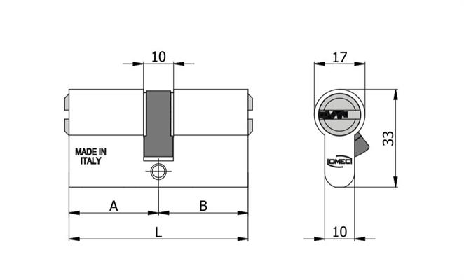 CILINDRO SAGOMATO L.60 (30+30) 3 CHIAVI [#]             (10)