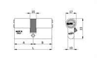 CILINDRO SAGOMATO L.60 (30+30) 3 CHIAVI [#]             (10)