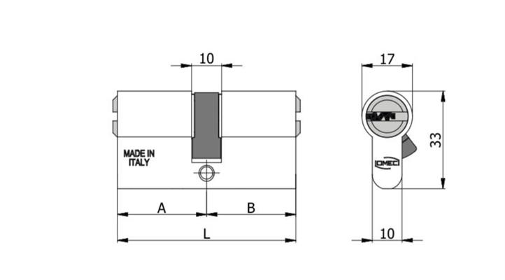 CILINDRO SAGOMATO L. 90 (30+60) FRIZIONATO[#]            (5)