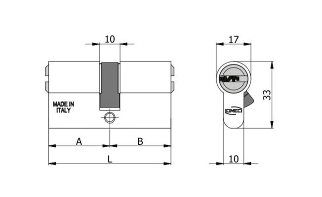CILINDRO SAGOMATO L.100 (40+60) FRIZIONATO[#]            (5)