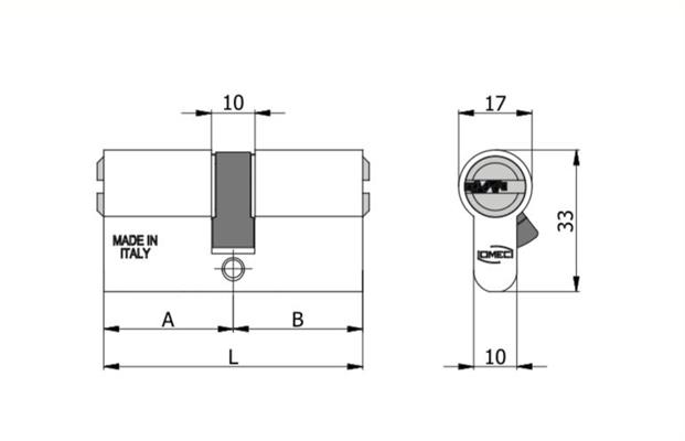 CILINDRO SAGOMATO L.110 (50+60) FRIZIONATO[#]            (5)