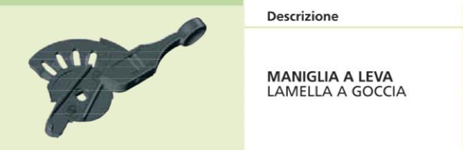 MANIGLIETTA A LEVA PER MECCANISMO LUXOR LAMELLA UN