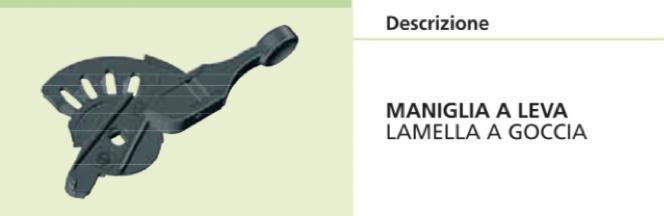 MANIGLIETTA A LEVA PER MECCANISMO LUXOR LAMELLA UN